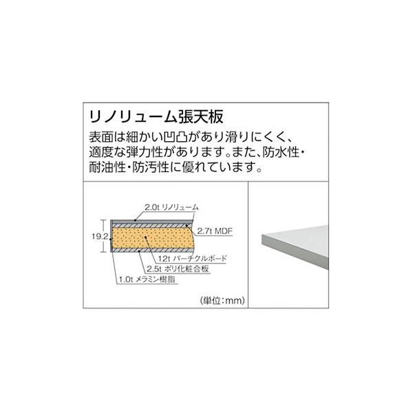 トラスコ TRUSCO 業務用 軽量作業台 3段キャビネット付 グリーン 1800X900X740mm RAE-1809UDC111 467-2194_2