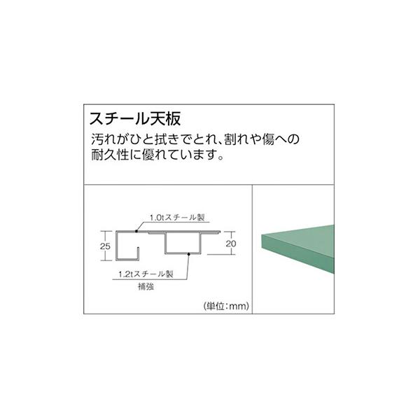 トラスコ TRUSCO 業務用 軽量作業台 φ75mmキャスター付 ホワイト1800X900X809mm SAE-1809C75 W 770-3279_1