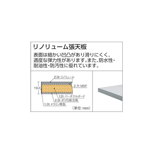トラスコ TRUSCO 業務用 軽量作業台 下棚2枚・中棚2枚付 ダークグレー1800X750X740mm LEWR-1800LTW 467-1317_2