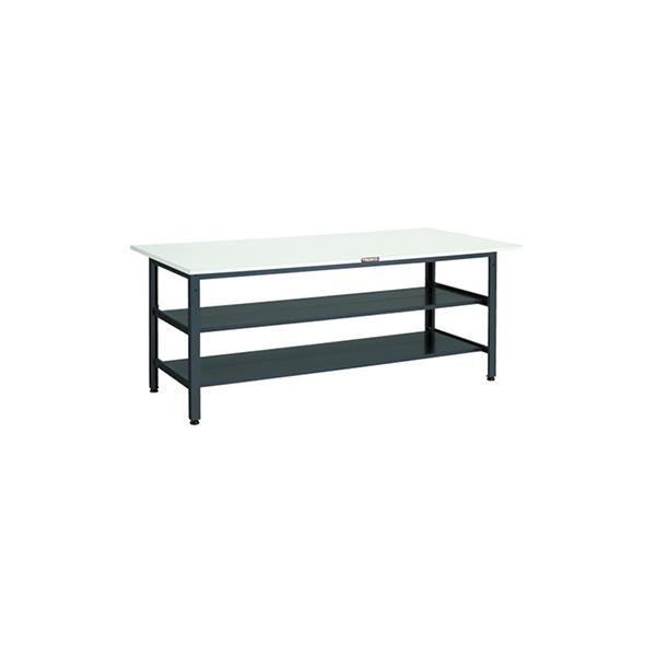 トラスコ TRUSCO 業務用 軽量作業台 下棚2枚・中棚2枚付 ダークグレー1800X900X740mm LEWR-1809LTW 467-1384