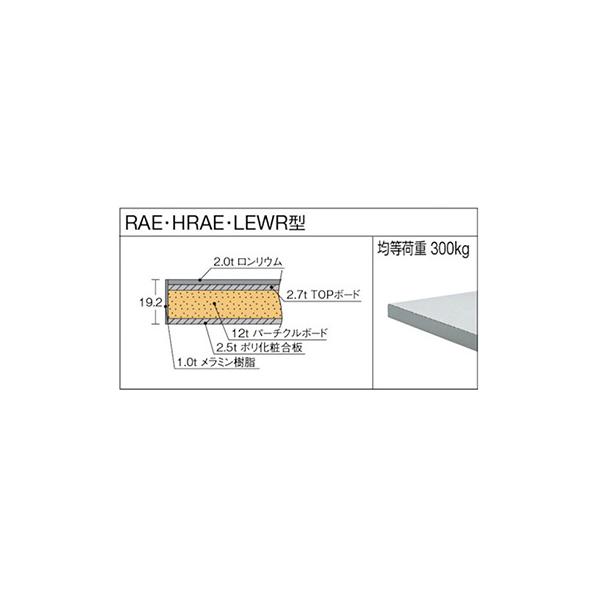 トラスコ TRUSCO 業務用 軽量作業台 薄型2段引出し付 ダークグレー 1800X900X740mm LEWR-1809UDK2 467-1414_2