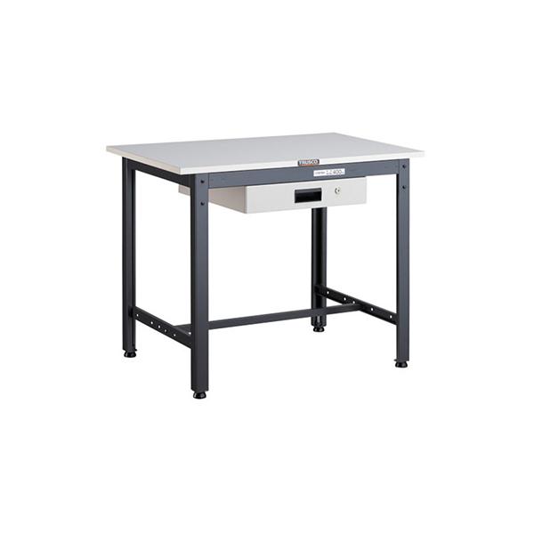 トラスコ TRUSCO 業務用 軽量作業台 薄型1段引出し付 ダークグレー 900X600X740mm LEWP-0960UDK1 467-0779