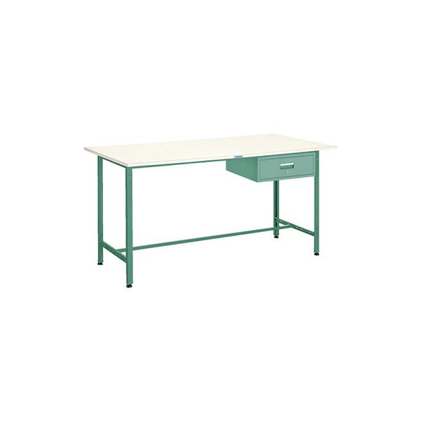 トラスコ TRUSCO 業務用 軽量立ち作業台 1段引出し付 グリーン 1800X900X900mm HAE-1809F1 278-4726
