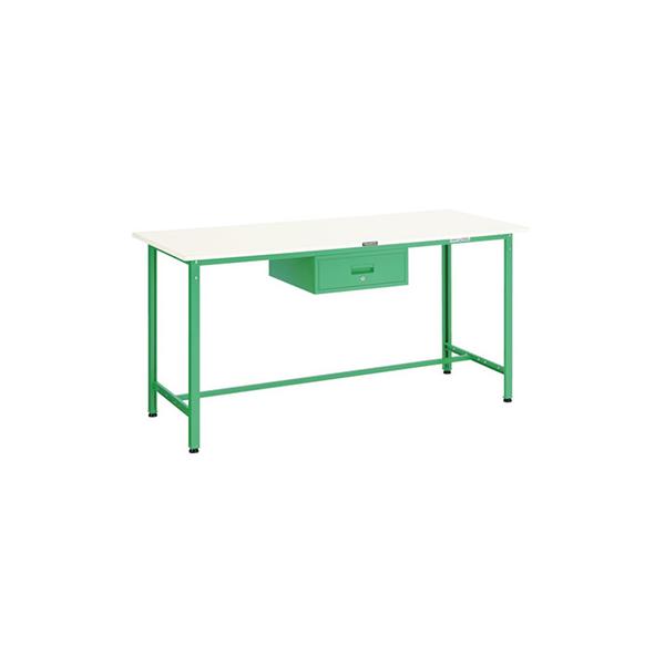 トラスコ TRUSCO 業務用 軽量立ち作業台 1段引出し付 ヤンググリーン1800X900X900mm HAE-1809F1 YG 466-9746
