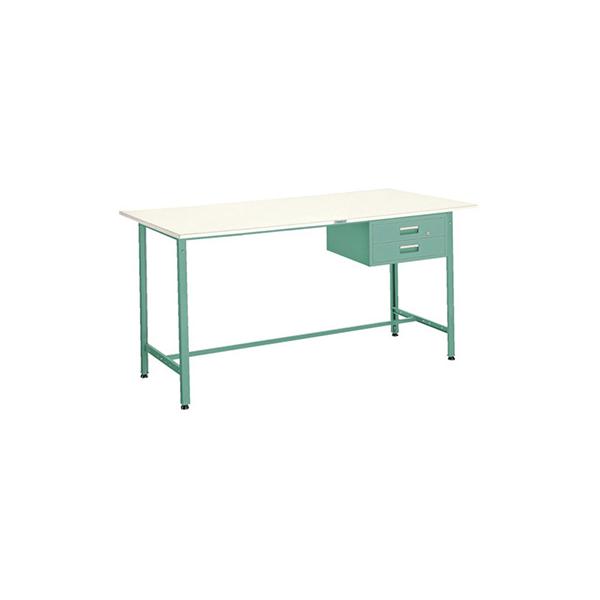 トラスコ TRUSCO 業務用 軽量立ち作業台 2段引出し付 グリーン 1800X750X900mm HAE-1800F2 278-4939