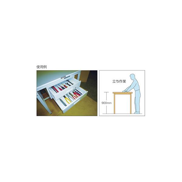 トラスコ TRUSCO 業務用 軽量立ち作業台 2段引出し付 ホワイト 1800X900X900mm HAE-1809F2 W 770-2094_3