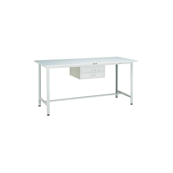 トラスコ TRUSCO 業務用 軽量立ち作業台 2段引出し付 ホワイト 1800X900X900mm HRAE-1809F2 W 770-2264