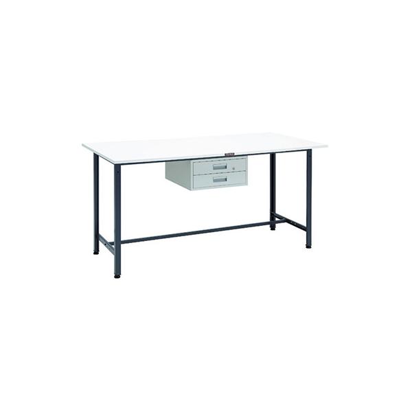 トラスコ TRUSCO 業務用 軽量立ち作業台 2段引出し付 ダークグレー 1800X900X900mm HAE-1809F2 DG 868-8672