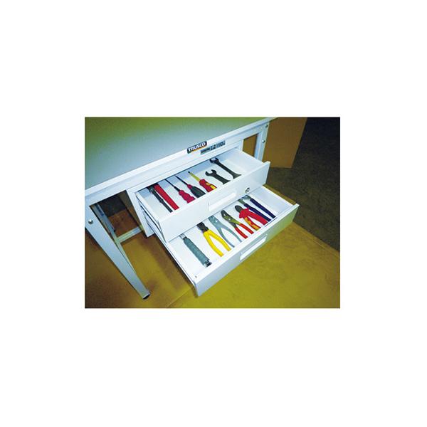 トラスコ TRUSCO 業務用 軽量立ち作業台 2段引出し付 ダークグレー1800X900X900mm HRAE-1809F2 DG 868-8702_1