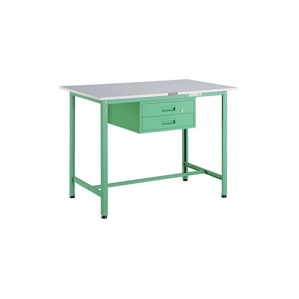 トラスコ TRUSCO 業務用 軽量立ち作業台 2段引出し付 ヤンググリーン900X600X900mm HRAE-0960F2 YG 467-0078