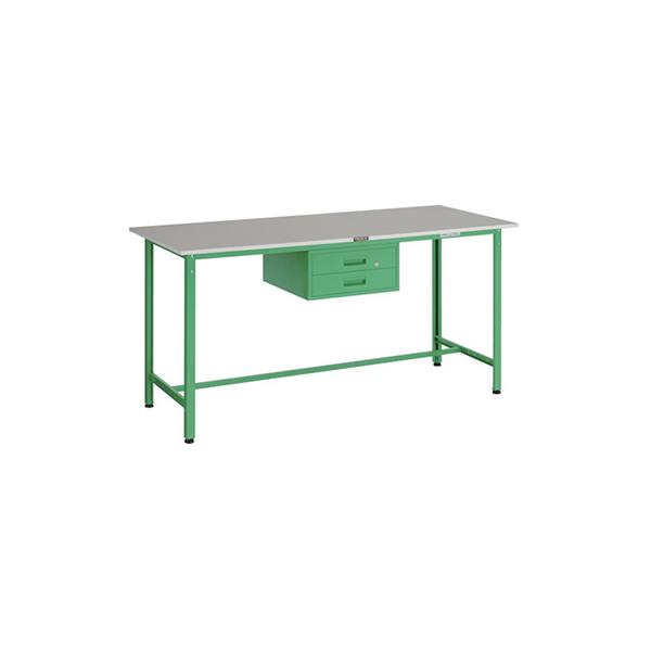 トラスコ TRUSCO 業務用 軽量立ち作業台 引出し付 ヤンググリーン 1800X750X900mm HRAE-1800F2 YG 467-0418