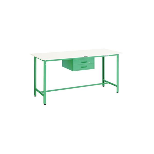トラスコ TRUSCO 業務用 軽量立ち作業台 引出し付 ヤンググリーン 1800X900X900mm HRAE-1809F2 YG 467-0493