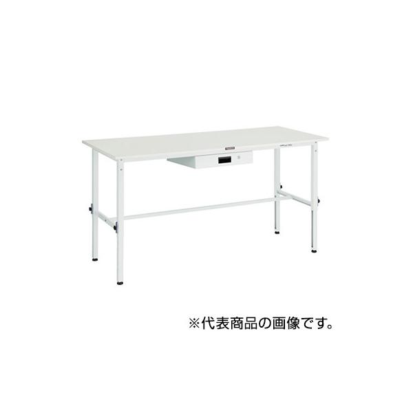 トラスコ TRUSCO 業務用 作業台 薄型1段引出し付 ホワイト1800X900X650〜950mm AEM-1809UDK1 W 466-7646