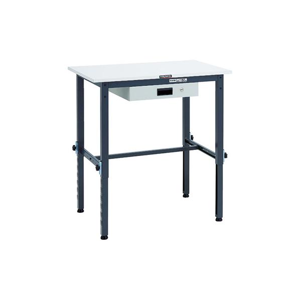 トラスコ TRUSCO 業務用 作業台 薄型引出し付 ホワイト 900X600X650〜950mm RAEM-0960UDK1DG 868-8734