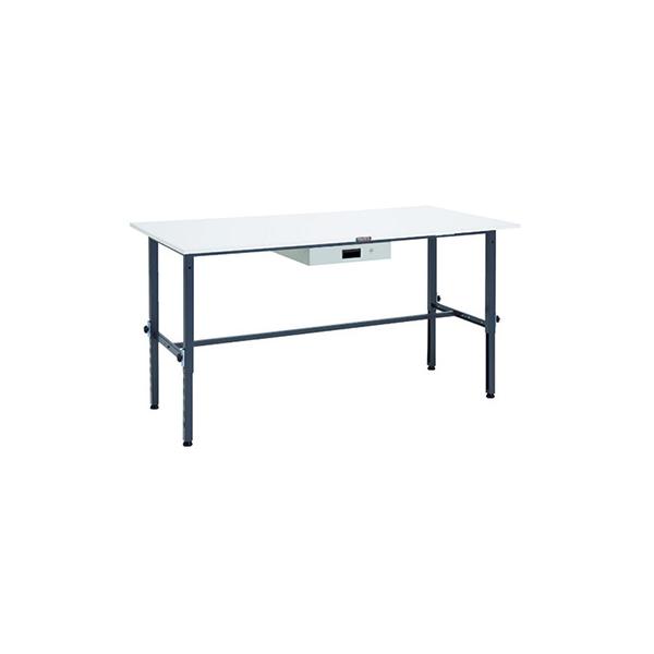 トラスコ TRUSCO 業務用 作業台 薄型引出付 ホワイト 1800X900X650〜950mm RAEM-1809UDK1 DG 114-0961