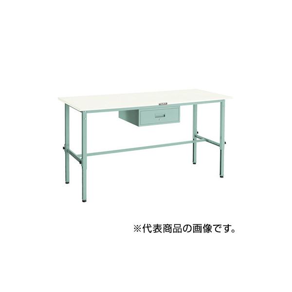 トラスコ TRUSCO 業務用 高さ調節式作業台 引出し付 ホワイト 1800X900X650〜950mm AEM-1809F1 W 454-3360