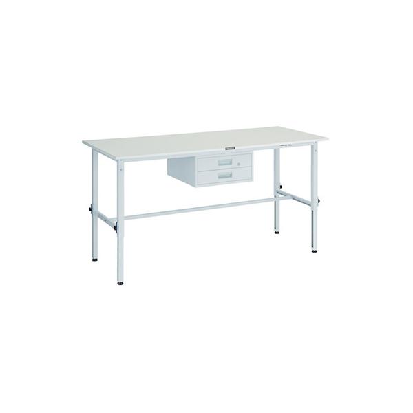 トラスコ TRUSCO 業務用 高さ調節式作業台 引出し付 ホワイト 1800X750X650〜950mm AEM-1800F2 W 466-7573