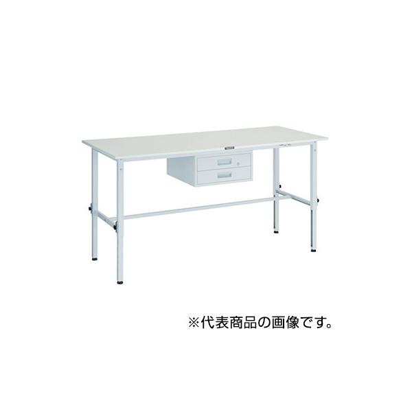 トラスコ TRUSCO 高さ調節式作業台 2段引出し付 ホワイト 1800X750X650〜950mm RAEM-1800F2 W 467-2453