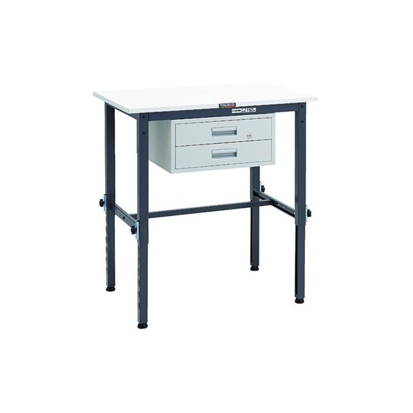 トラスコ TRUSCO 高さ調節式作業台 2段引出し付 ダークグレー 900X600X650〜950mm AEM-0960F2 DG 868-8622