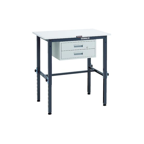トラスコ TRUSCO 業務用 作業台 2段引出し付 ダークグレー 900X600X650〜950mm RAEM-0960F2 DG 868-8732
