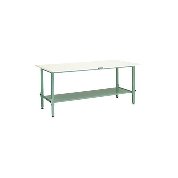 トラスコ TRUSCO 業務用 高さ調節式作業台 下棚2枚付 グリーン 1800X900X650〜950mm AEM-1809LT2 466-7638