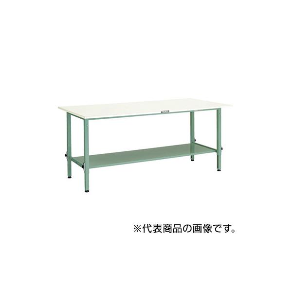 トラスコ TRUSCO 業務用 高さ調節式作業台 下棚2枚付 グリーン1800X900X650〜950mm RAEM-1809LT2 467-2518