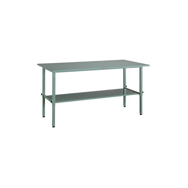 トラスコ TRUSCO 業務用 高さ調節式作業台 下棚2枚付 グリーン1800X900X650〜950mm SAEM-1809LT2 467-2879