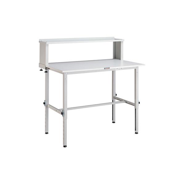 トラスコ TRUSCO 業務用 高さ調節式作業台 上棚付 ホワイト900X600X954〜1254mm AEM-0960YURB W 466-7433