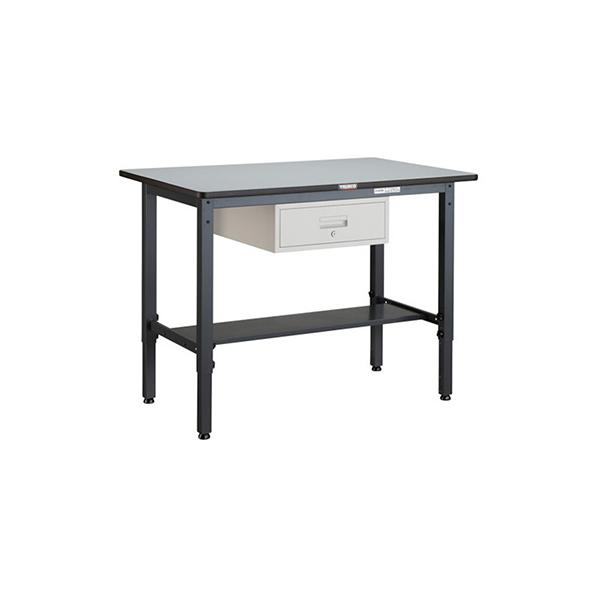 トラスコ TRUSCO 高さ調節式作業台 1段取出し付 ダークグレー 900X600X700〜910mm AWMP-0960F1 301-5734