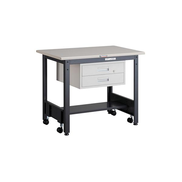 トラスコ TRUSCO 業務用 キャスターフリー作業台 引出し付 ダークグレー 900X600X740mm CFWS-0960F2 289-3681