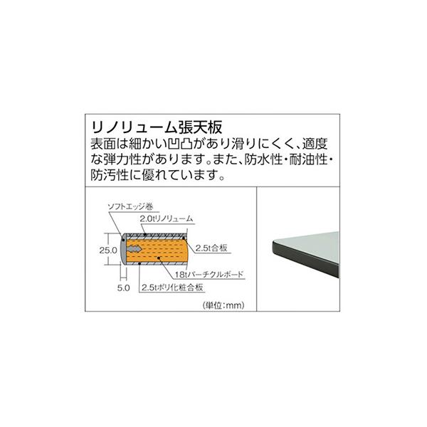 トラスコ TRUSCO 業務用 中量作業台 薄型1段引出し付 ダークグレー 1800X900X740mm AEWR-1890UDK1 466-7778_2