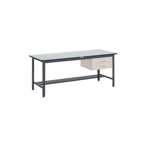 トラスコ TRUSCO 業務用 中量作業台 2段引出し付 ダークグレー 900X600X740mm AEWP-0960F2 278-0658