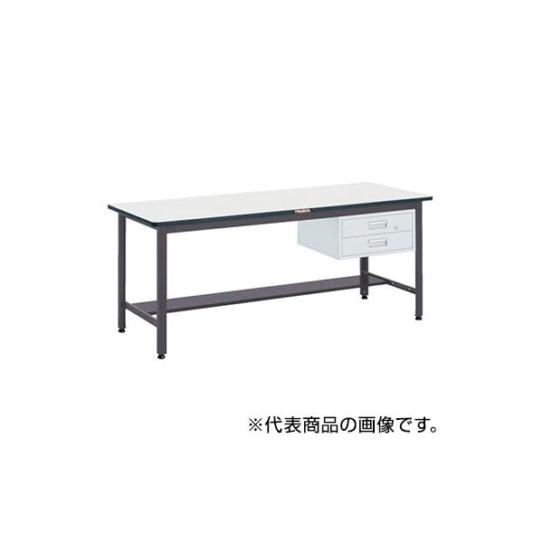 トラスコ TRUSCO 業務用 中量作業台 2段引出し付 ダークグレー 1800X900X740mm AEWR-1890F2 278-0801