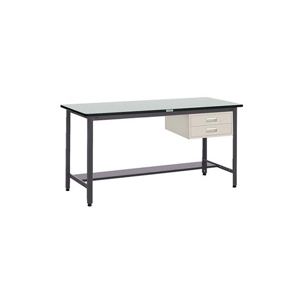 トラスコ TRUSCO 業務用 中量立ち作業台 2段引出し付 ダークグレー 900X600X885mm HAEWR-0960F2 278-1549