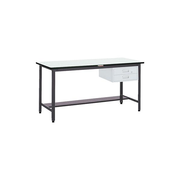 トラスコ TRUSCO 業務用 中量立ち作業台 2段引出し付 ダークグレー 900X600X885mm HAEWS-0960F2 770-2141