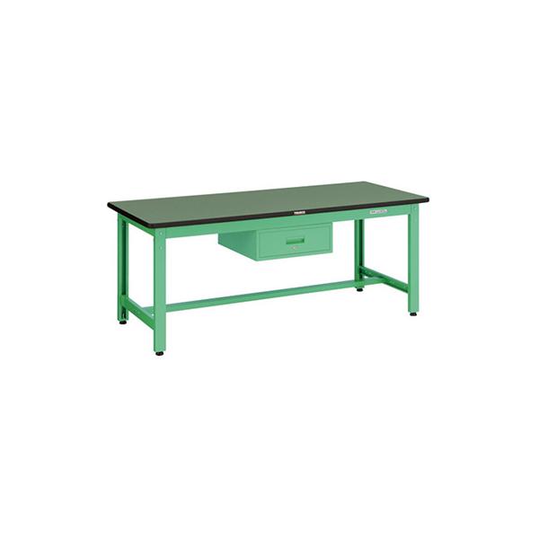 トラスコ TRUSCO 業務用 中量作業台 1段引出し付 ヤンググリーン 1800X900X740mm GWR-1890F1 YG 466-9061