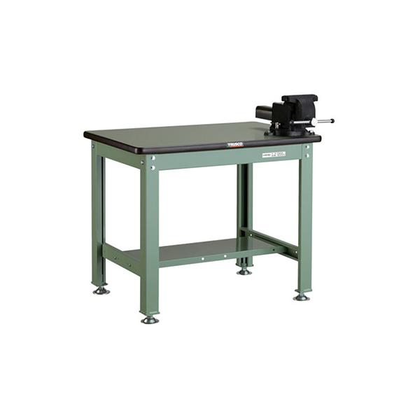 トラスコ TRUSCO 業務用 中量作業台 回転台付アンビルバイス付 グリーン 900X600X740mm RHW-0960VRS 301-3952