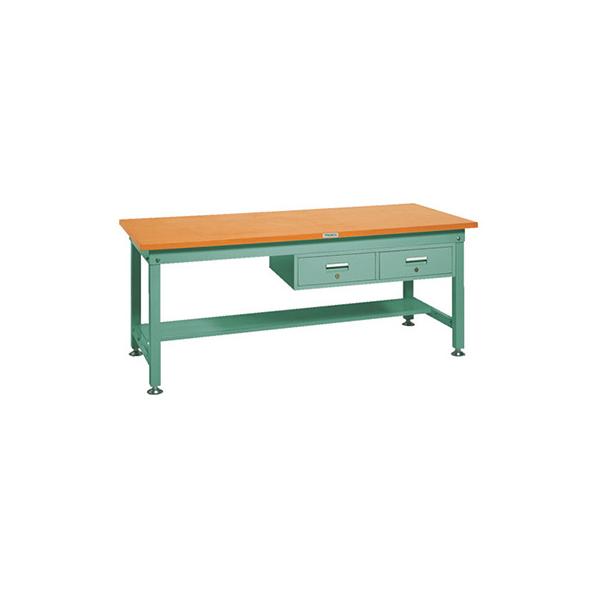 トラスコ TRUSCO オレンジブック 中量作業台 2列引出し付 グリーン 1800X900X740mm HW-1809FL2 278-2219