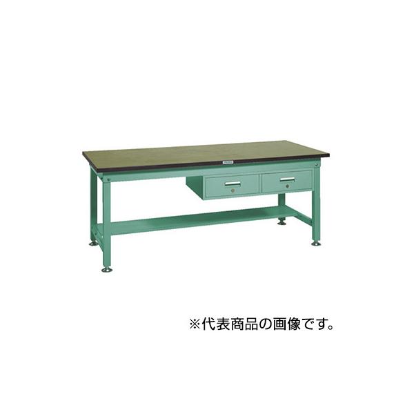 トラスコ TRUSCO オレンジブック 中量作業台 2列引出し付 グリーン 1800X900X740mm RHW-1809FL2 278-2090