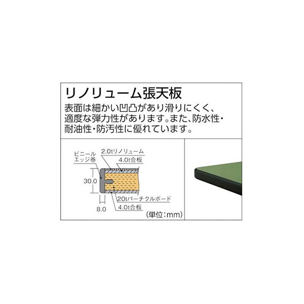 トラスコ TRUSCO オレンジブック 中量作業台 キャスター付 グリーン 1800X900X831mm RHW-1809CU100 454-6041