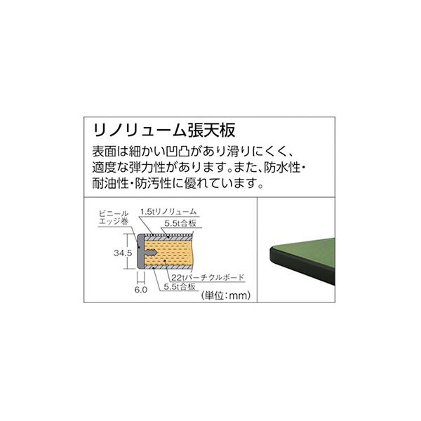 トラスコ TRUSCO オレンジブック 業務用 中量作業台 下棚2枚付 グリーン 1200X750X740mm RDW-1200LT 454-5923_2