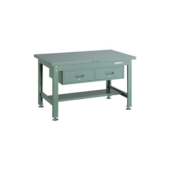 トラスコ TRUSCO オレンジブック 業務用 中量作業台 2列引出付 グリーン1200X750X740mm SDW-1200FL2 467-2895