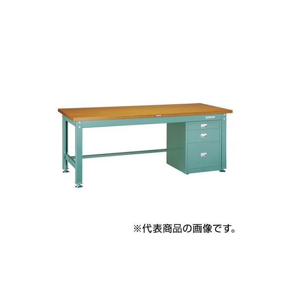 トラスコ TRUSCO 業務用 中量作業台 サイドキャビネット付 グリーン 1200X750X740mm DW-1200UDC111 454-4536