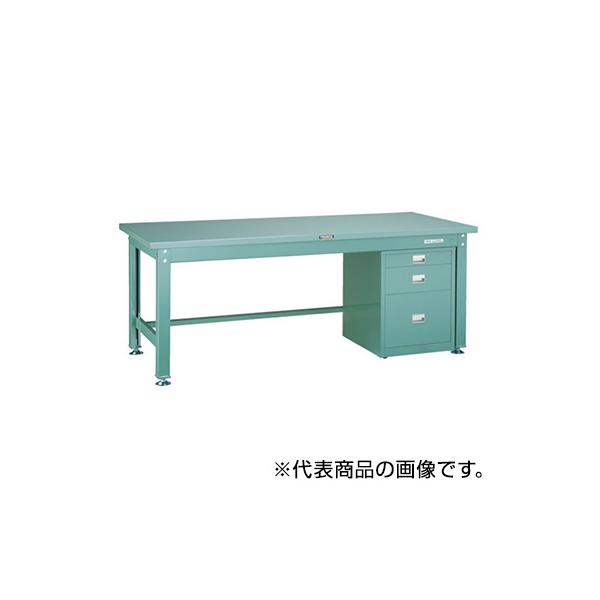 トラスコ TRUSCO 業務用 中量作業台 サイドキャビネット付 グリーン1200X750X740mm SDW-1200UDC111 454-6997