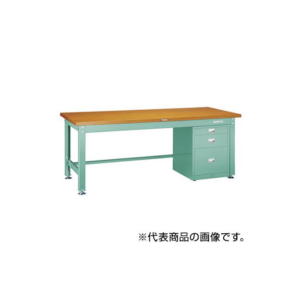 トラスコ TRUSCO 業務用 中量作業台 サイドキャビネット付 グリーン1800X900X740mm SDW-1809UDC111 770-3422