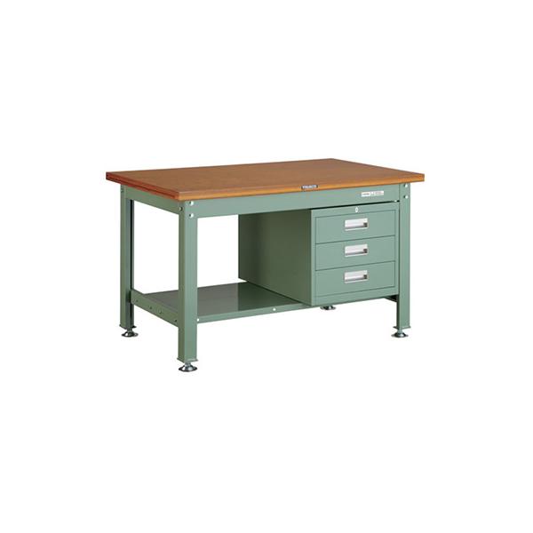 トラスコ TRUSCO オレンジブック 中量作業台 3段キャビネット付 グリーン 1200X750X740mm DW-1200D3 466-8308 59,774円