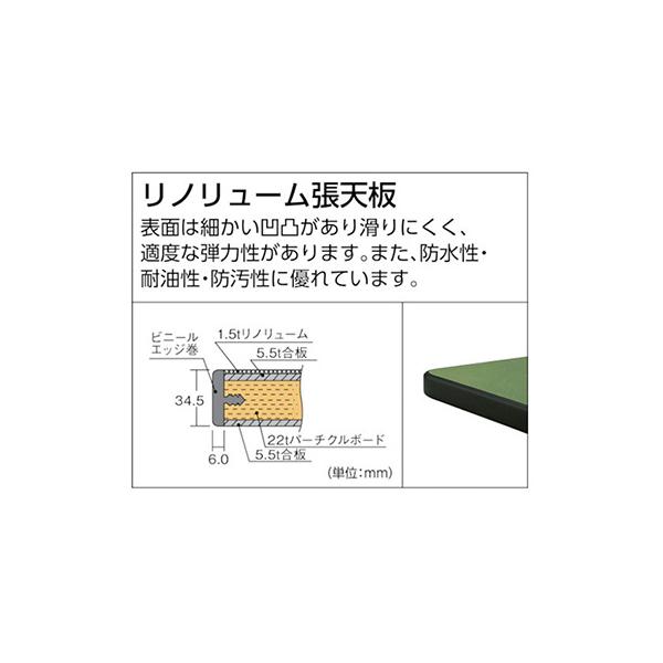 トラスコ TRUSCO オレンジブック 業務用 重量作業台 三方幕板付 グリーン 1800X750X740mm RTWZ-1800 240-7051_2