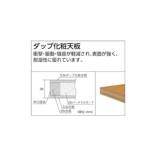 トラスコ TRUSCO オレンジブック 移動式重量作業台 基本タイプ グリーン 1800X900X740mm TWC-1809 240-6233_2