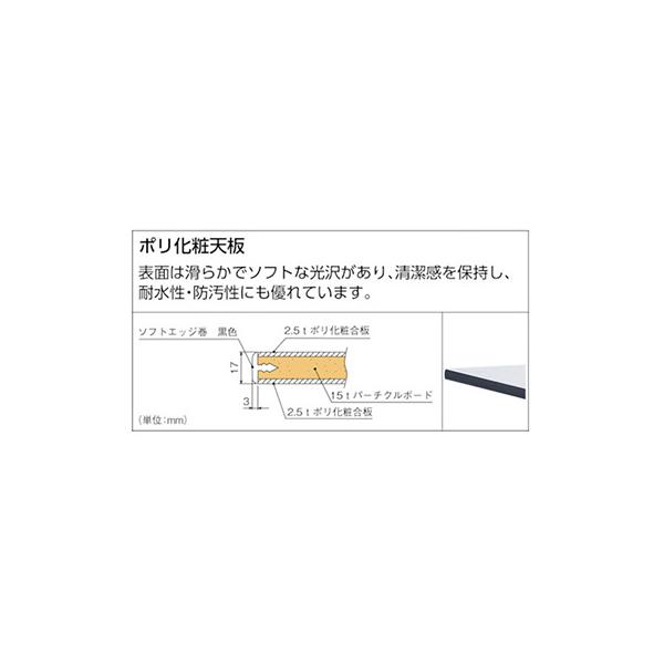 トラスコ TRUSCO 軽量作業台「TFAE型」 φ75mmゴムキャスター付 1200X600X806mm TFAE-1260C75 770-3546_2