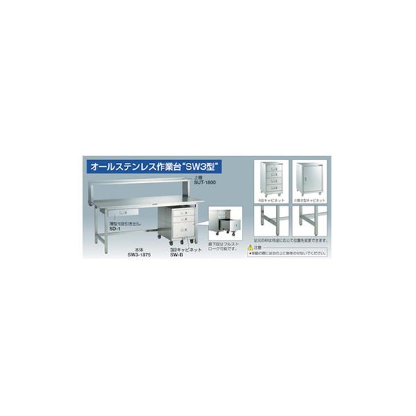 トラスコ TRUSCO 業務用 作業台 導電ステンレス金具キャスター付 1200X750X853mm SW3-1275CD100 458-9033_3